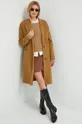 Шерстяное пальто Woolrich коричневый