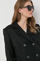 Vlněný kabát Trussardi černá 56S00807.1T006092