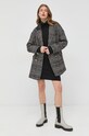 Morgan płaszcz z domieszką wełny GFANI.OFFWHITE.NOIR czarny AW22