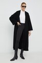 By Malene Birger płaszcz wełniany Trullem Q71360002Z czarny AW22