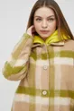 bézs United Colors of Benetton kabát gyapjú keverékből