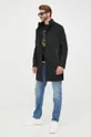 Παλτό από μείγμα κασμίρ Karl Lagerfeld μαύρο