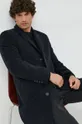 σκούρο μπλε Μάλλινο παλτό Karl Lagerfeld