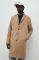 Вовняне пальто Samsoe Samsoe коричневий