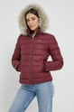 Páperová bunda Tommy Jeans burgundské