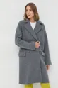 Шерстяное пальто Emporio Armani серый