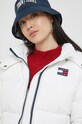 Péřová bunda Tommy Jeans bílá DW0DW14661.9BYY