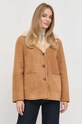 Abbigliamento Luisa Spagnoli giacca in pelle scamosciata 539432 marrone