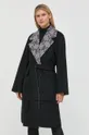 Obojstranný vlnený kabát Karl Lagerfeld sivá