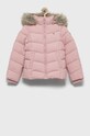 Tommy Hilfiger geaca de puf pentru copii cu captuseala roz KG0KG05980.9BYY