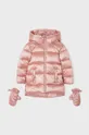 rózsaszín Mayoral kabát kesztyűvel Lány