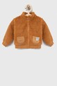 United Colors of Benetton bluza dziecięca z kapturem brązowy 3UC6G501G.P