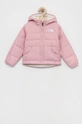 The North Face kurtka dwustronna dziecięca KID REVERSIBLE PERRITO HOODED JACKET różowy