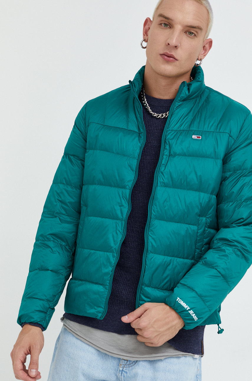 verde inchis Tommy Jeans geaca de puf