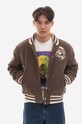 Bomber μπουφάν από μαλλί Billionaire Boys Club Astro Varsity Jacket χωρίς μόνωση καφέ B22301