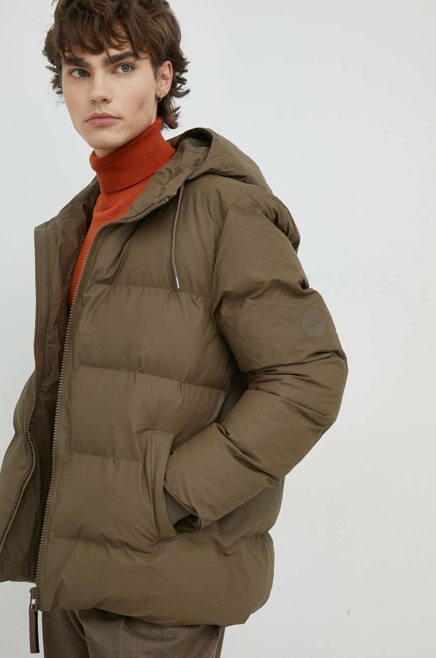 Rains geaca 15060 puffer jacket maro auriu