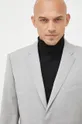 siva Volnena moška obleka Emporio Armani