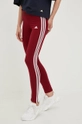 bordowy adidas legginsy Damski