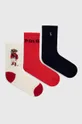 κόκκινο Κάλτσες Polo Ralph Lauren 3-pack Γυναικεία