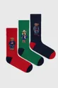 πολύχρωμο Κάλτσες Polo Ralph Lauren 3-pack Ανδρικά