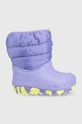 Crocs śniegowce dziecięce syntetyczny fioletowy 207683.CROCS.CLASSIC.NEO.PUFF.BOOT.T