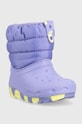 Crocs śniegowce dziecięce 207683.CROCS.CLASSIC.NEO.PUFF.BOOT.T fioletowy AW22