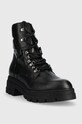 Sisley stivali da motociclista in pelle 8G9LWD00Y.700 nero AW22