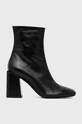 Kožené členkové topánky Furla Block Boot usňová koža čierna YD33FBK.W36000.O6000
