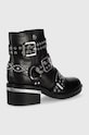 Guess botki skórzane Fifii FL7FFI.ELE10.BLACK czarny AW22