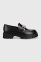 Guess mokasyny skórzane ILARY platforma czarny FL7ILR.LEA14.BLACK