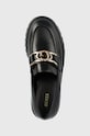 Guess mokasyny skórzane ILARY czarny FL7ILR.LEA14.BLACK