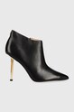 Guess botki skórzane Sazzi nieocieplane czarny FL7SAZ.LEA09.BLACK