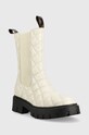 Guess sztyblety skórzane Serlen FL7SRL.LEA10.WHITE beżowy AW22