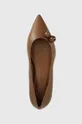 barna Weekend Max Mara bőr balerina cipő