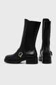 Obuwie Patrizia Pepe sztyblety skórzane 8Y0284.L011.K103 czarny