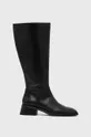 črna Usnjeni elegantni škornji Vagabond Shoemakers Blanca Ženski