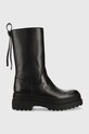 Red Valentino botki skórzane nieocieplane czarny 1Q0S0G11DMH.0NO