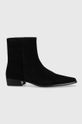 Vagabond Shoemakers botki zamszowe Nella słupek czarny 5416.040.20