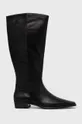 črna Usnjeni elegantni škornji Vagabond Shoemakers Ženski