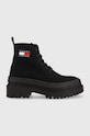 Tommy Jeans bocanci Foxing Boot 5-8 cm negru EN0EN01903.BDS