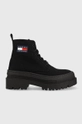 crna Čizme Tommy Jeans Foxing Boot Ženski