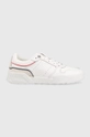 λευκό Δερμάτινα αθλητικά παπούτσια Tommy Hilfiger Low Cut Basket Γυναικεία