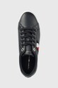 Tommy Hilfiger sneakersy skórzane Corporate Tommy Cupsole granatowy FW0FW06605.DW5