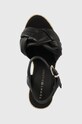 Kožené sandály Tommy Hilfiger Th Waves High Wedge černá FW0FW06671.BDS