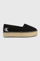 czarny Calvin Klein Jeans espadryle Flatform Espadrille YW0YW00661.BDS Damski