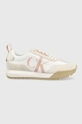 biały Calvin Klein Jeans sneakersy New Retro Runner Laceup Low YW0YW00683.0K6 Damski