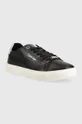 Calvin Klein bőr sportcipő Cupsole Unlined Lace Up fekete