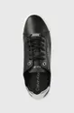 μαύρο Δερμάτινα αθλητικά παπούτσια Calvin Klein Cupsole Unlined Lace Up