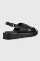 Calvin Klein sandały skórzane Flatform Sandal czarny