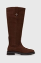 коричневый Замшевые сапоги Tommy Hilfiger TH Coin Longboot Женский